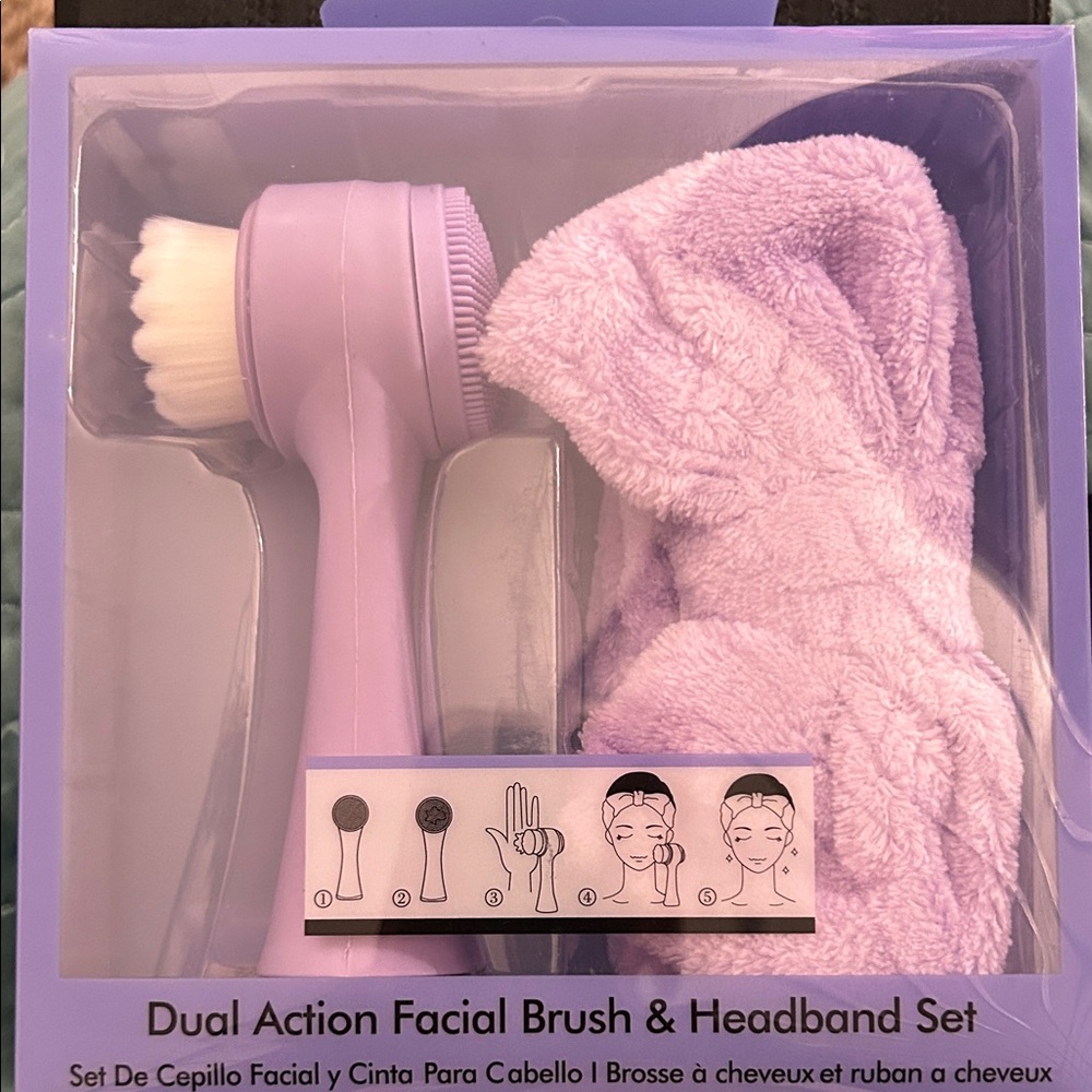 Lavender Facial Brush & Headband Set